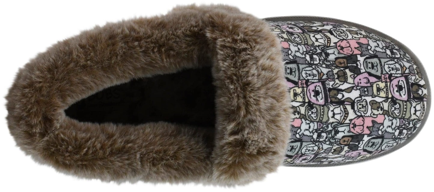 Skechers Women's Bobs Too Cozy- Snuggle Rovers Slipper Taupe/Multi 6
