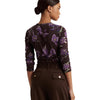 LAUREN Ralph Lauren Petite Floral Cotton Long Sleeve Tee Brown/Purple/Multi PXS
