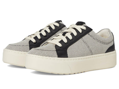 Cole Haan Womens Grandpro Max Platform Sneaker Ivory Canvas/Black Leather 9.5 Medium