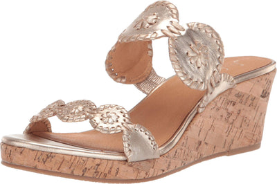 Jack Rogers Lauren Mid Wedge Platinum/Platinum 5 M