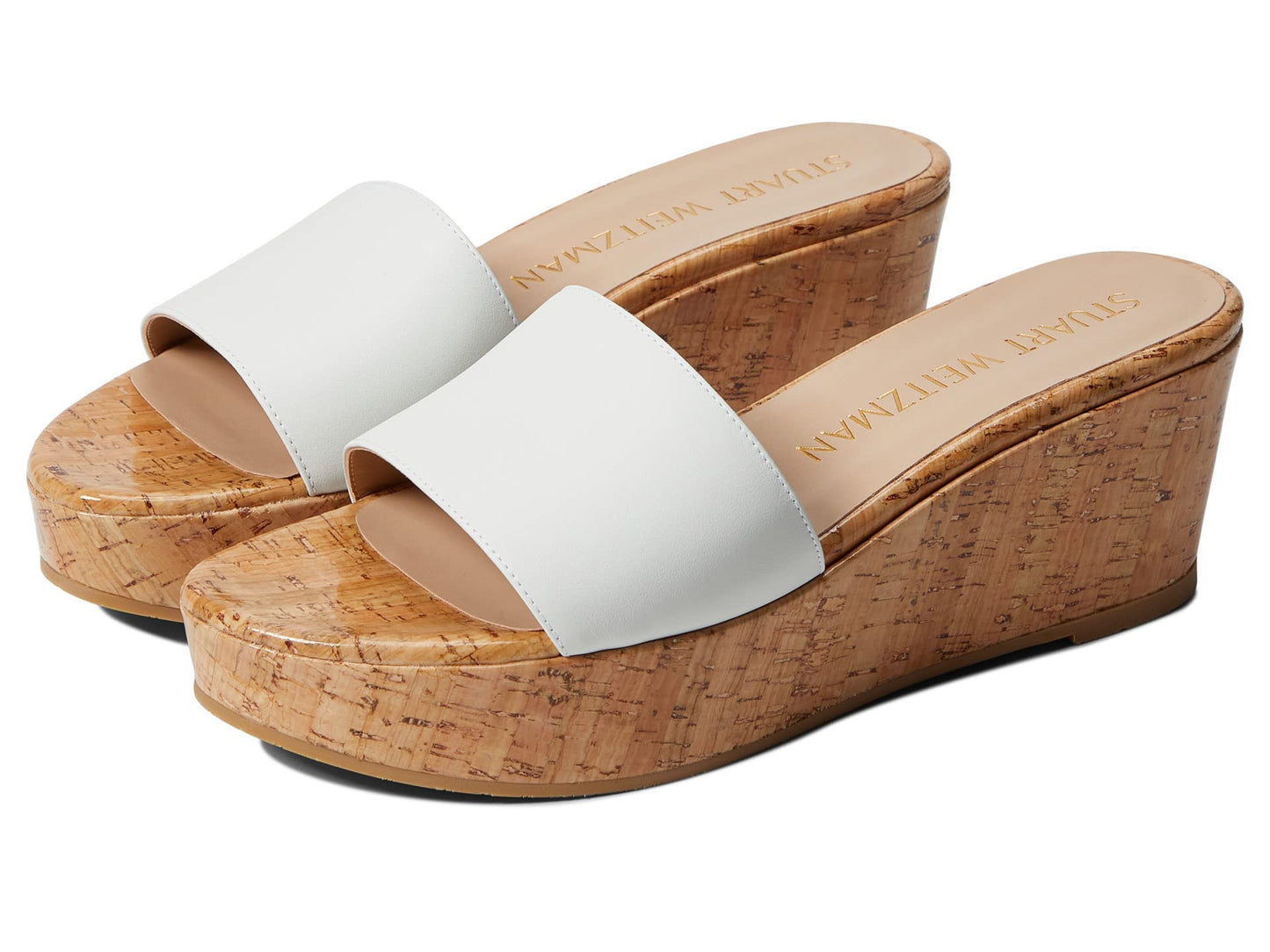 Stuart Weitzman Womens Summer Wedge White 8.5 B