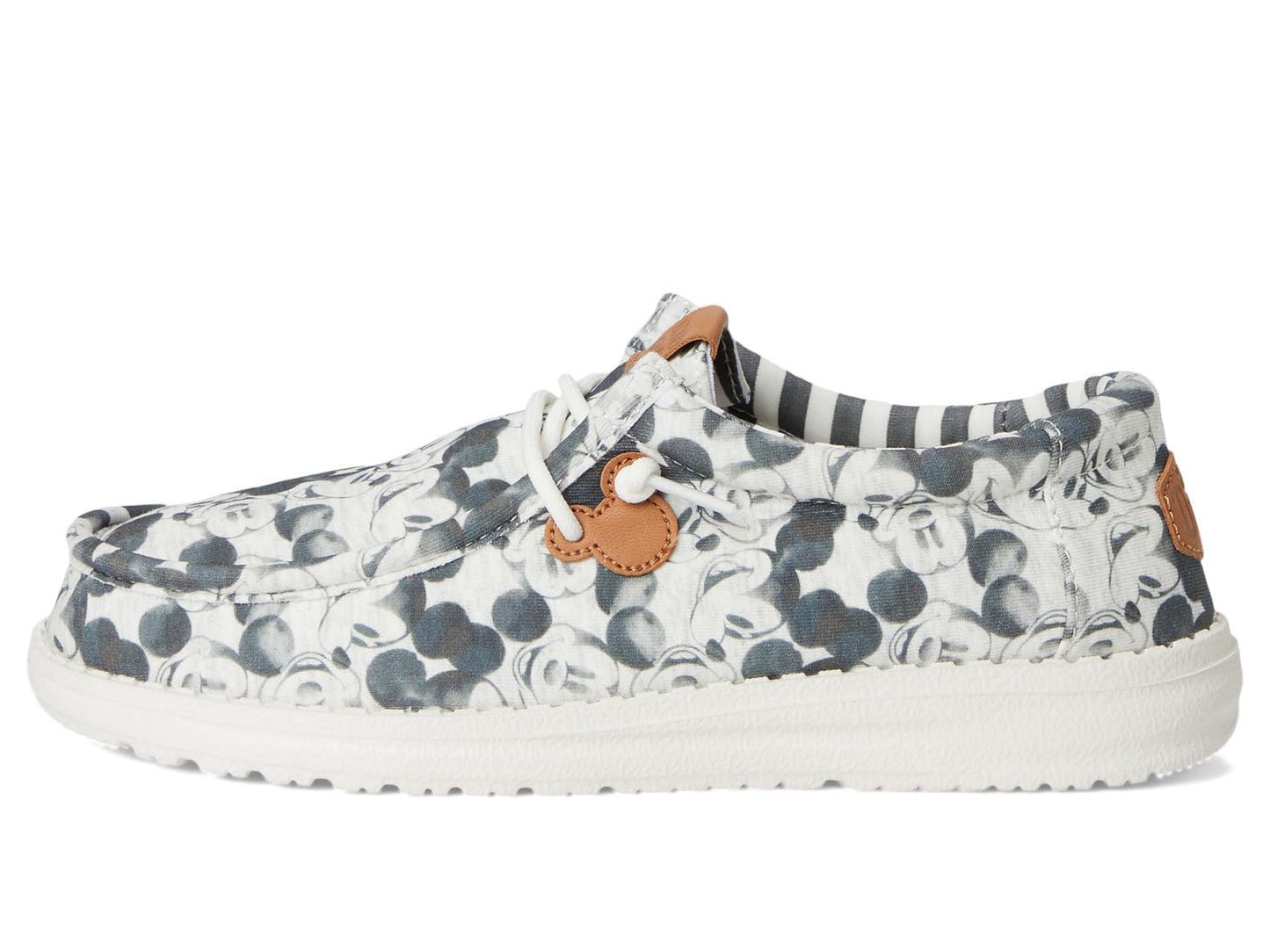 HEYDUDE Kids Men's Wally Mickey Mouse Print (Little Kid/Big Kid) Grey Multi 13 Little Kid Medium