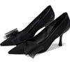 Stuart Weitzman Women's Blushing Bow 75 Pump, Black, 6