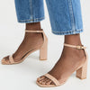 Stuart Weitzman Women's Nudistcurve 75 Block Sandals, Adobe, Tan, 11 Medium US
