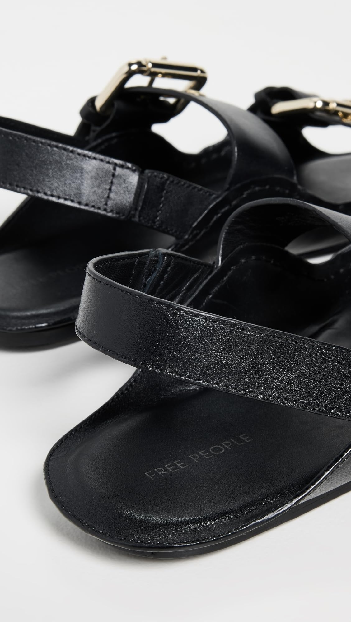 Free People Women's Blossom Buckle Sandals, Black, 9.5 Medium US