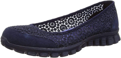 Skechers Sport Women's EZ Flex 2 Flighty Flat, Navy Blue, 7.5 M US
