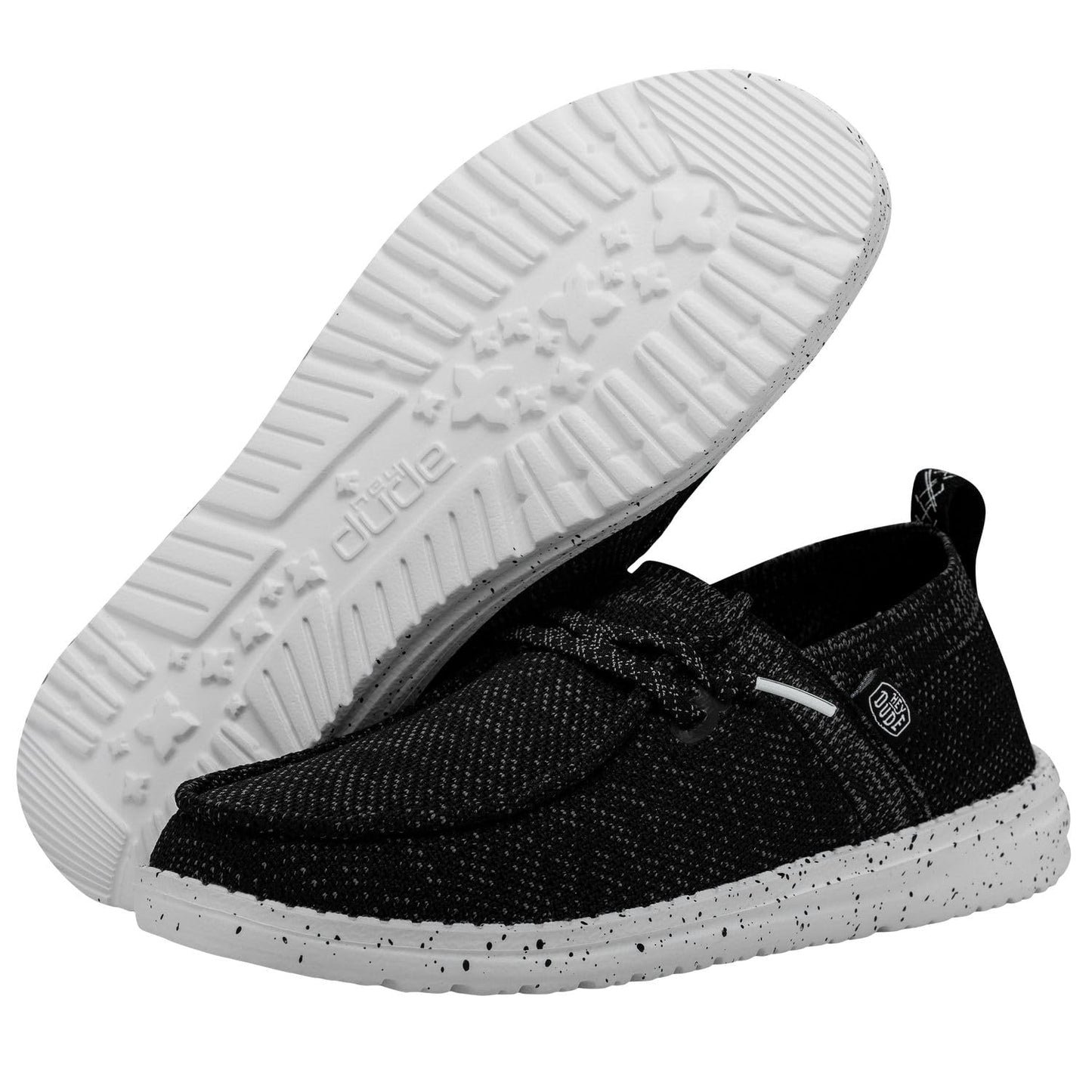HEYDUDE Women's Wendy Halo Black Size 5 | Women's Shoes | Women's Slip On Shoes | Comfortable & Light-Weight