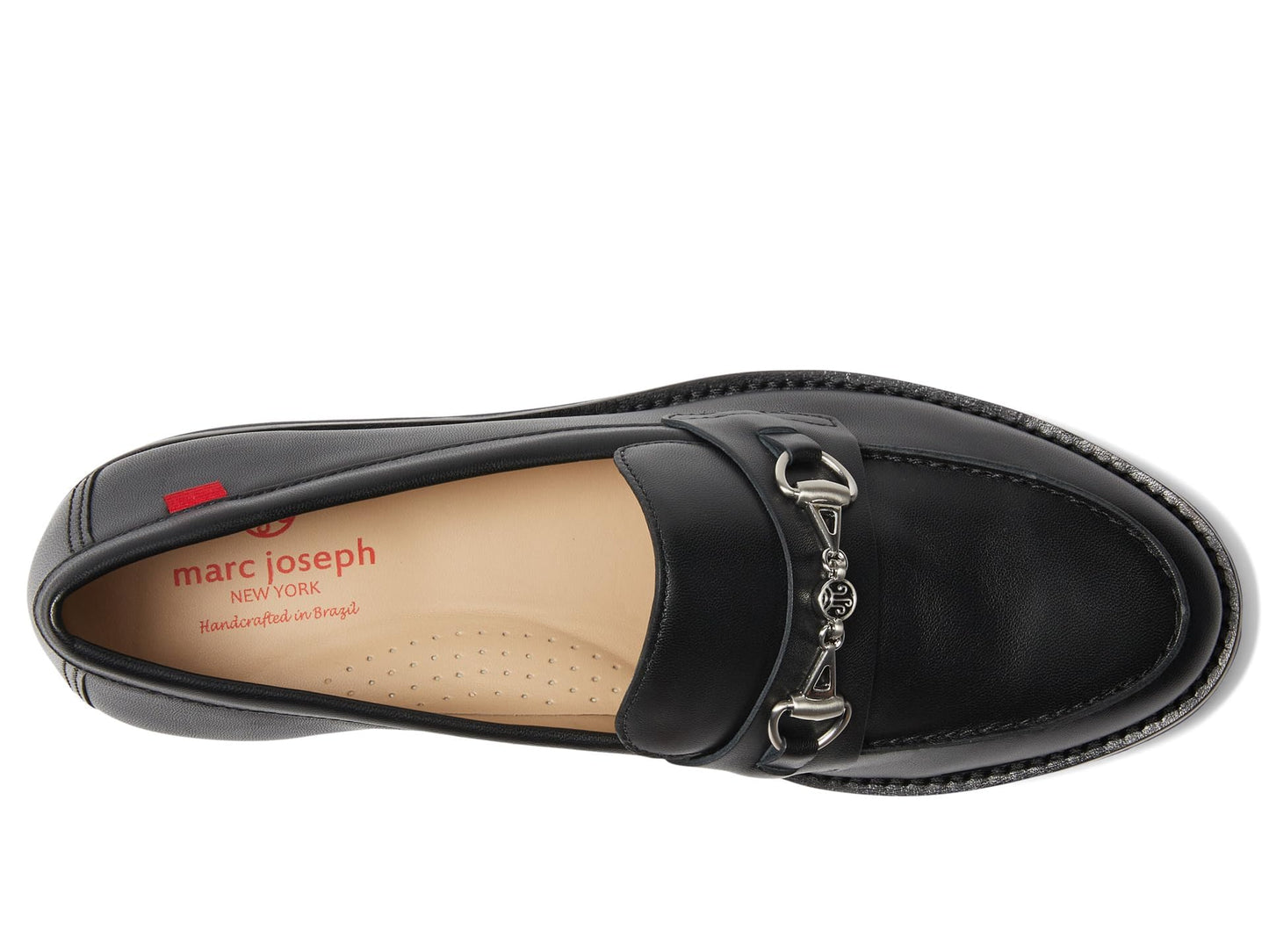 Marc Joseph New York Nancy LN - Shoes for Women - Signature Resin Bit Buckle - Arch Support - Leather Upper Black Nappa 8.5 M