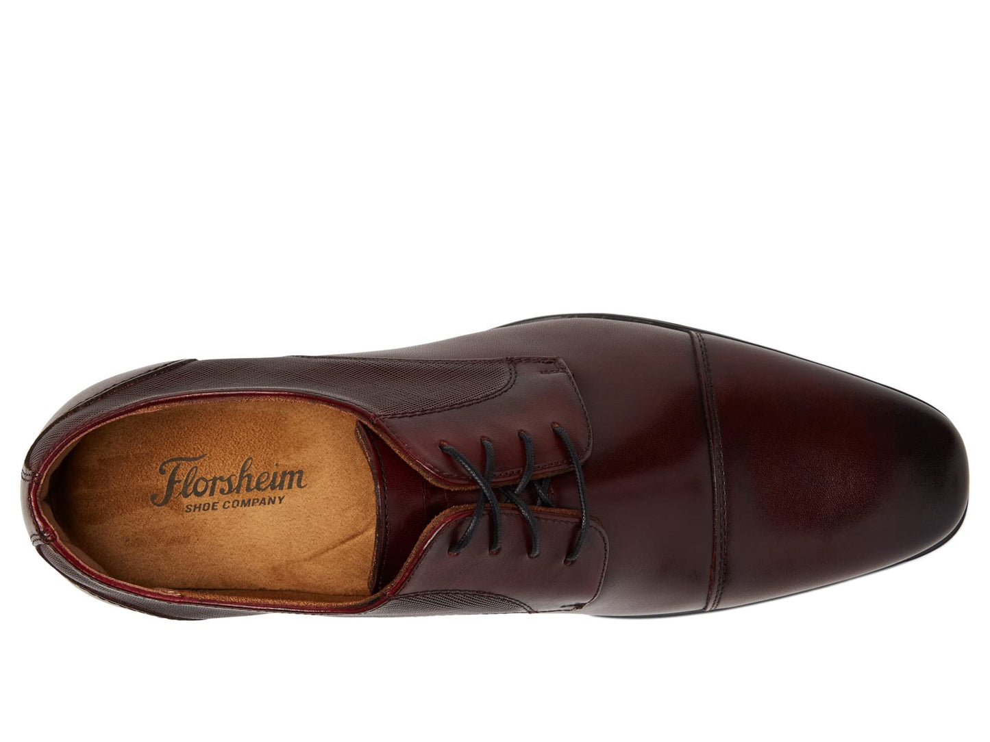 Florsheim Jackson Cap Toe Oxford Formal Shoe for Men - Leather Upper with Man-Made Lining, Snipped Toe, and Blind Eyelets Burgundy 9.5 M (D)