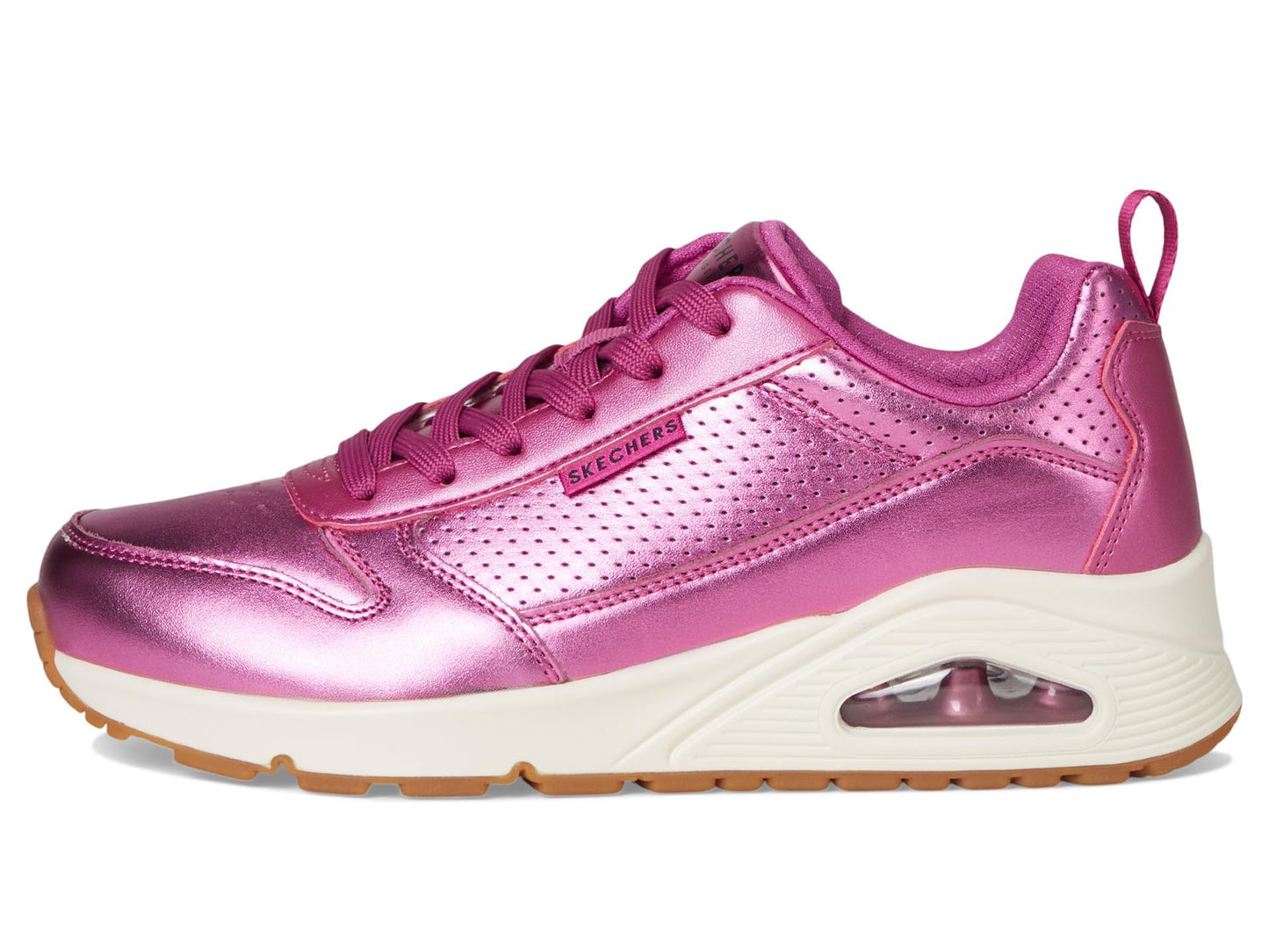 Skechers Womens Uno - Metallixs, Magenta, 7.5 Medium