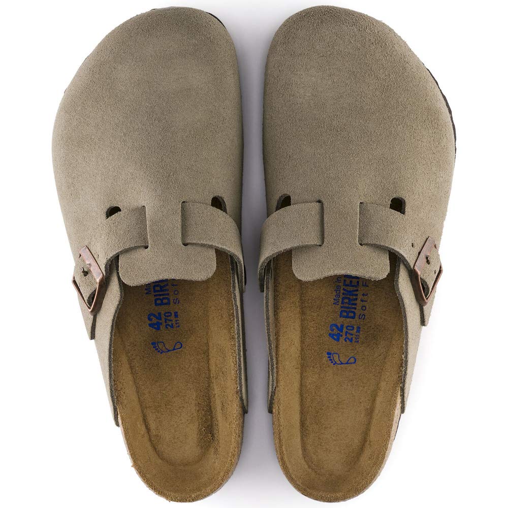 The Birkenstock Boston in the classic taupe suede.