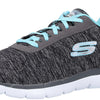 Skechers Women's Flex Appeal 3.0, Black/Light Blue, 8.5