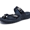 Skechers Women's REGGAE-CARRIBEAN - Double Buckle Toe Thong Slide Sandal, black, 8 M US