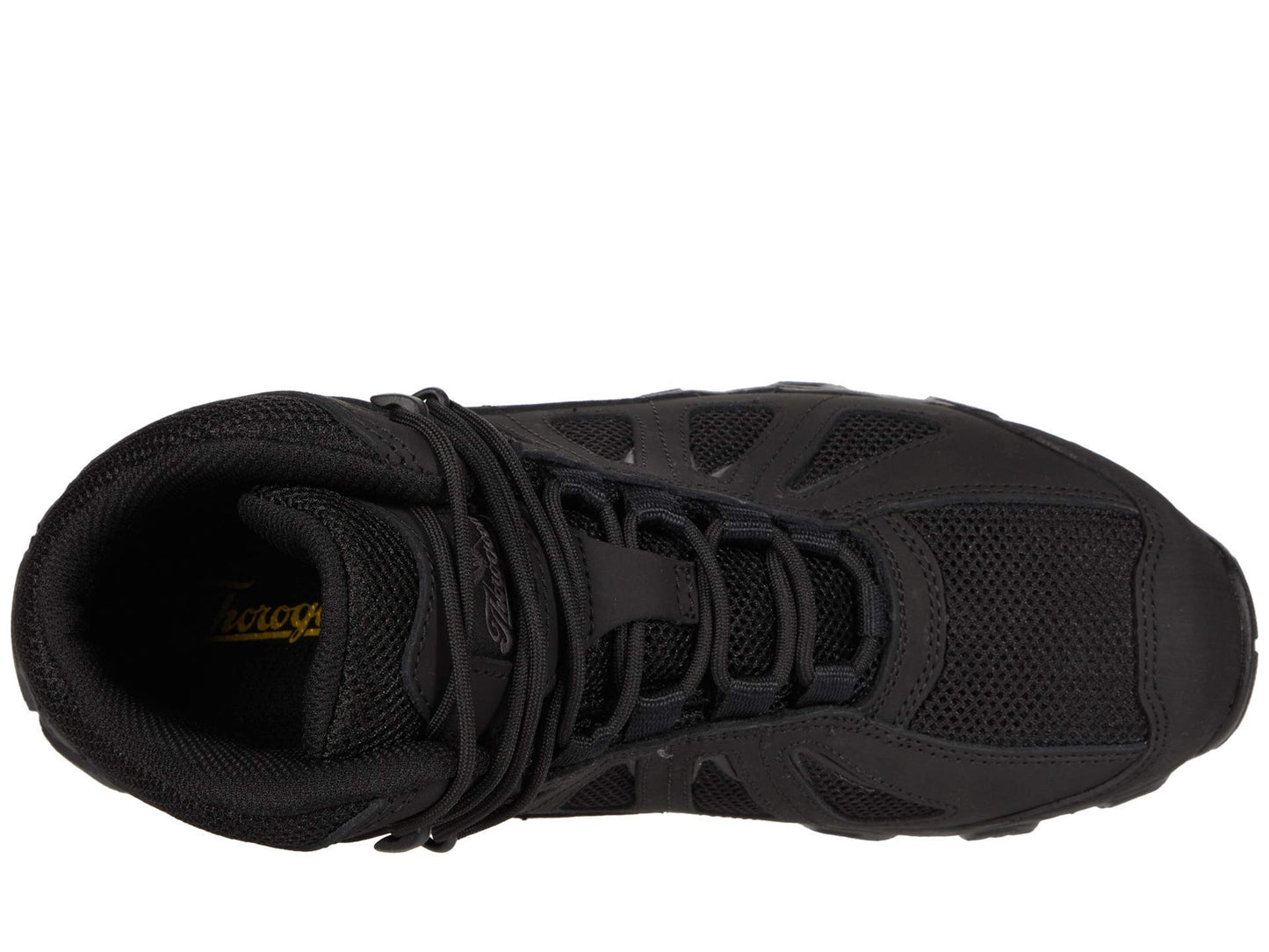 Thorogood Crosstrex Mid Waterproof Hiking Boots for Men - Lightweight Black Leather and Mesh with Toe, Comfort Insole, and Athletic Traction Outsole, Black/Grey - 12 M