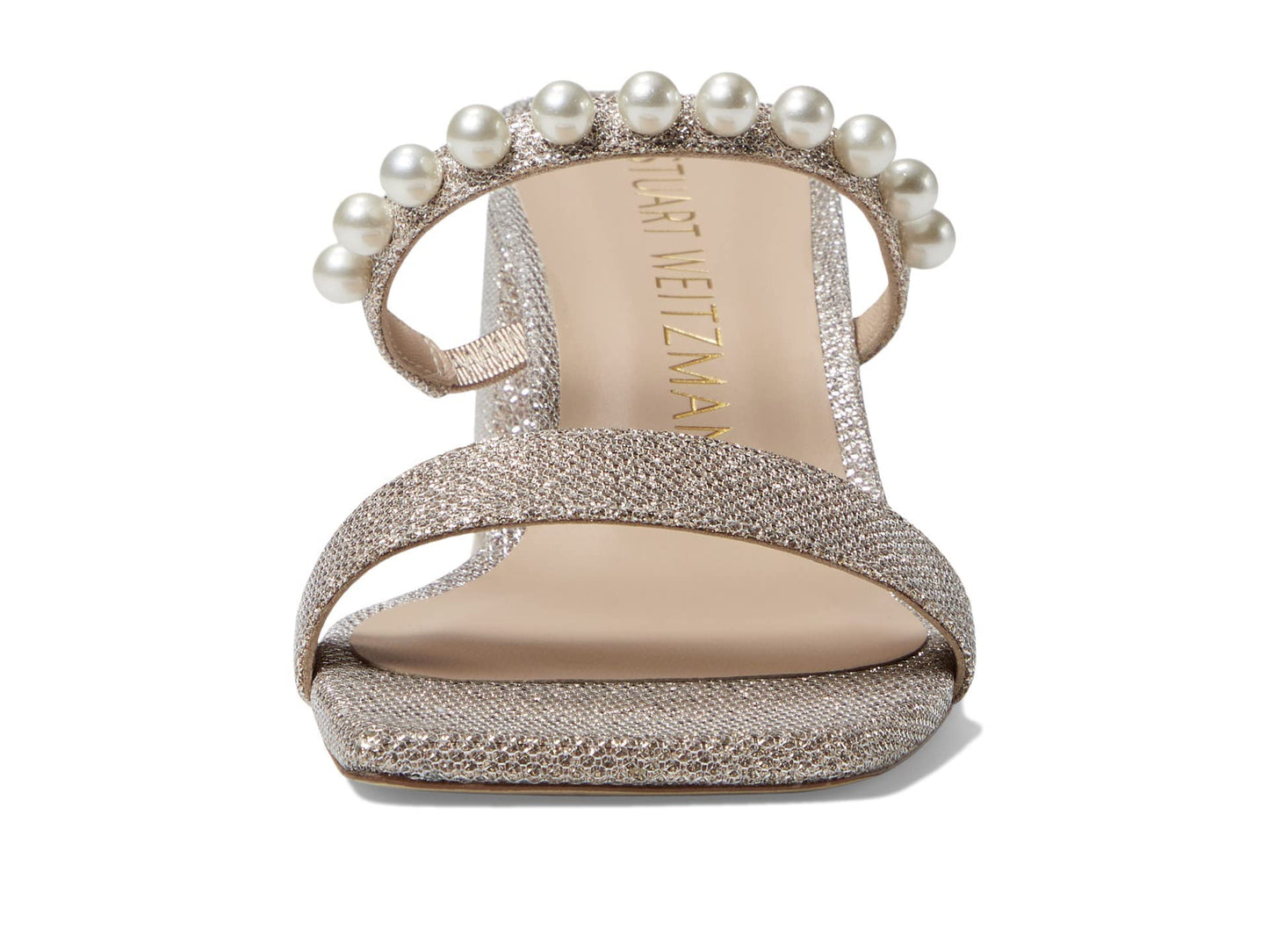 Stuart Weitzman Goldie 60 Block Slide Poudre 9.5 B