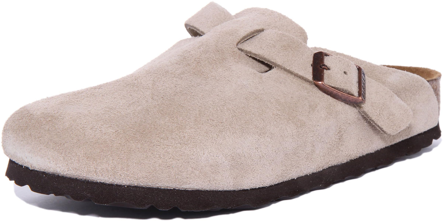 Taupe Suede Boston Clog by Birkenstock