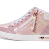Skechers Kids Shoutouts - Glimmer Zip Sneaker, Rose Gold, 5.5 Big Kid