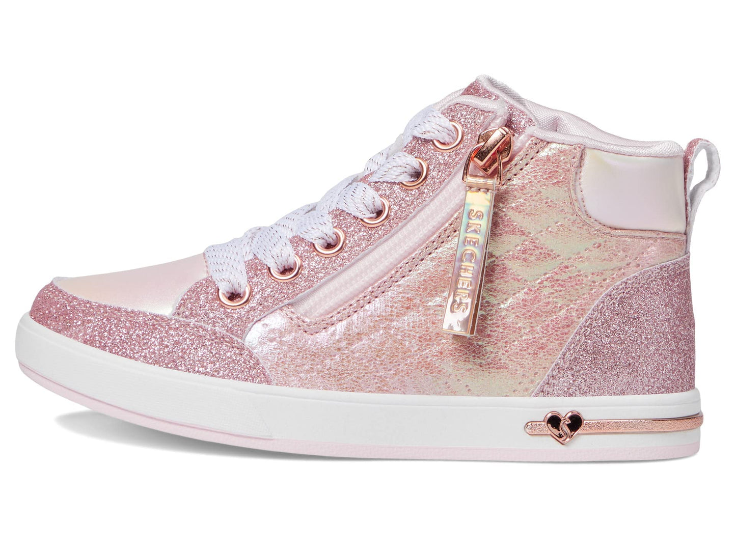 Skechers Kids Shoutouts - Glimmer Zip Sneaker, Rose Gold, 5.5 Big Kid