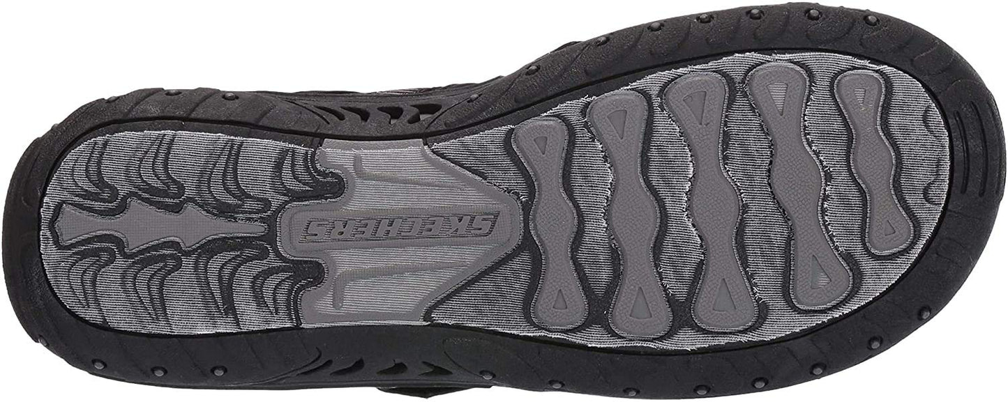 Skechers Women's REGGAE - SEIZE THE DAY - Toe Thong Sandal Sandal, black, 8.5 M US