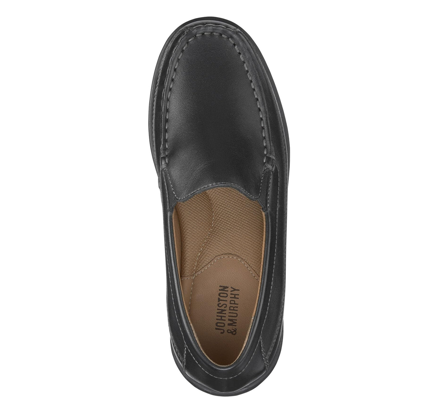 Johnston & Murphy® Locklin Venetian Shoes for Kids – Leather Upper, Footbed, and Lining – Elastic Goring Black Leather 1.5 Little Kid M