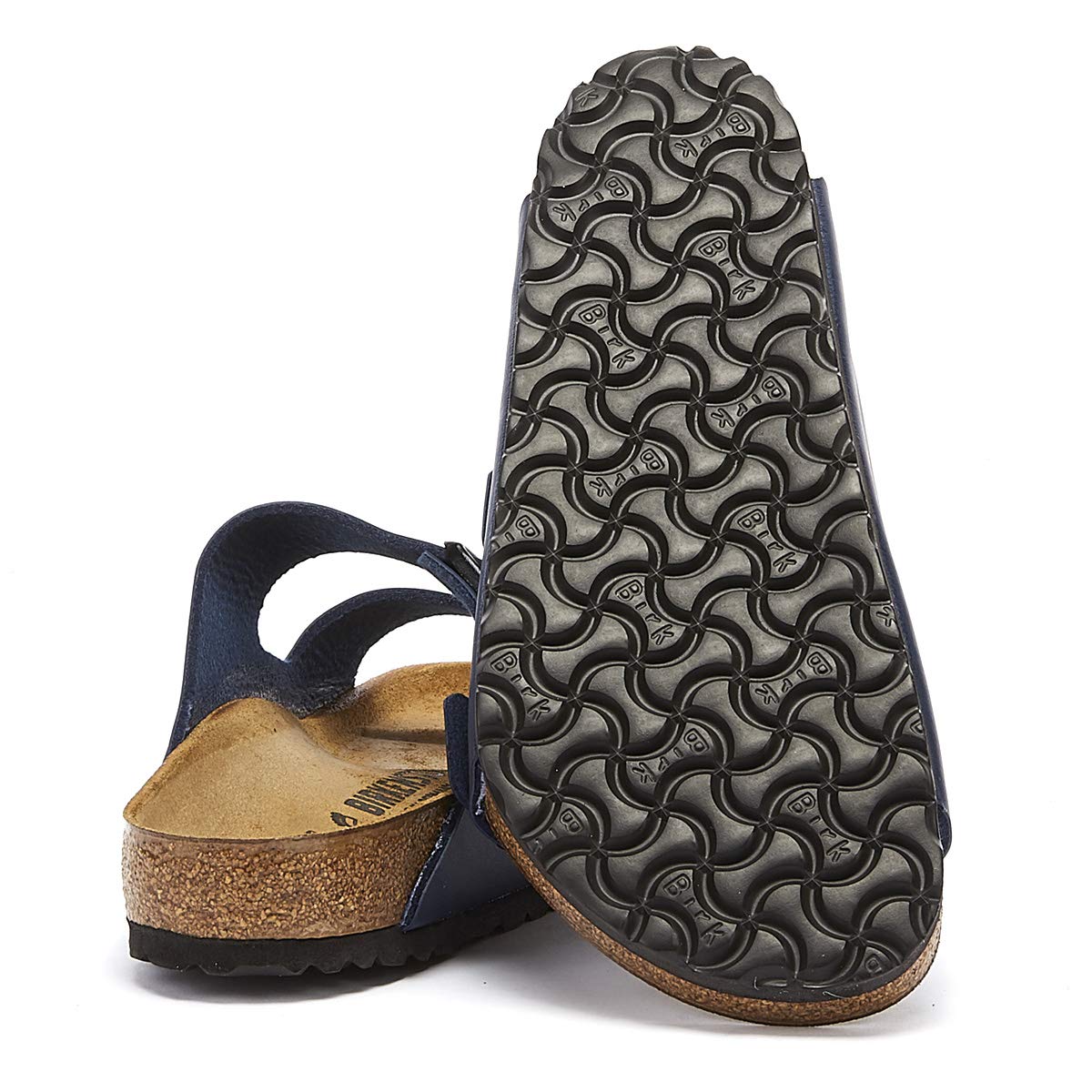 Birkenstock BIRK-051751 Arizona Soft Footbed Leather Sandals, Blue, 46