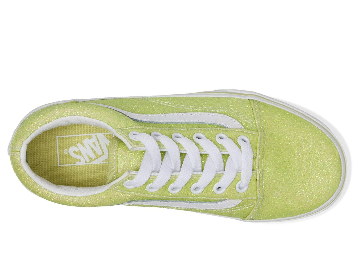 Vans Men's Kid Old Skool™ (Little Kid), Glitter Lime Sherbet, 2 Medium