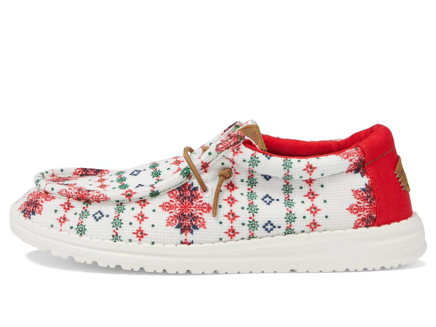 HEYDUDE Wally Youth Ugly Sweater Cream Size 1 | Kids Shoes | Kids Slip-on Loafers | Comfortable & Light-Weight