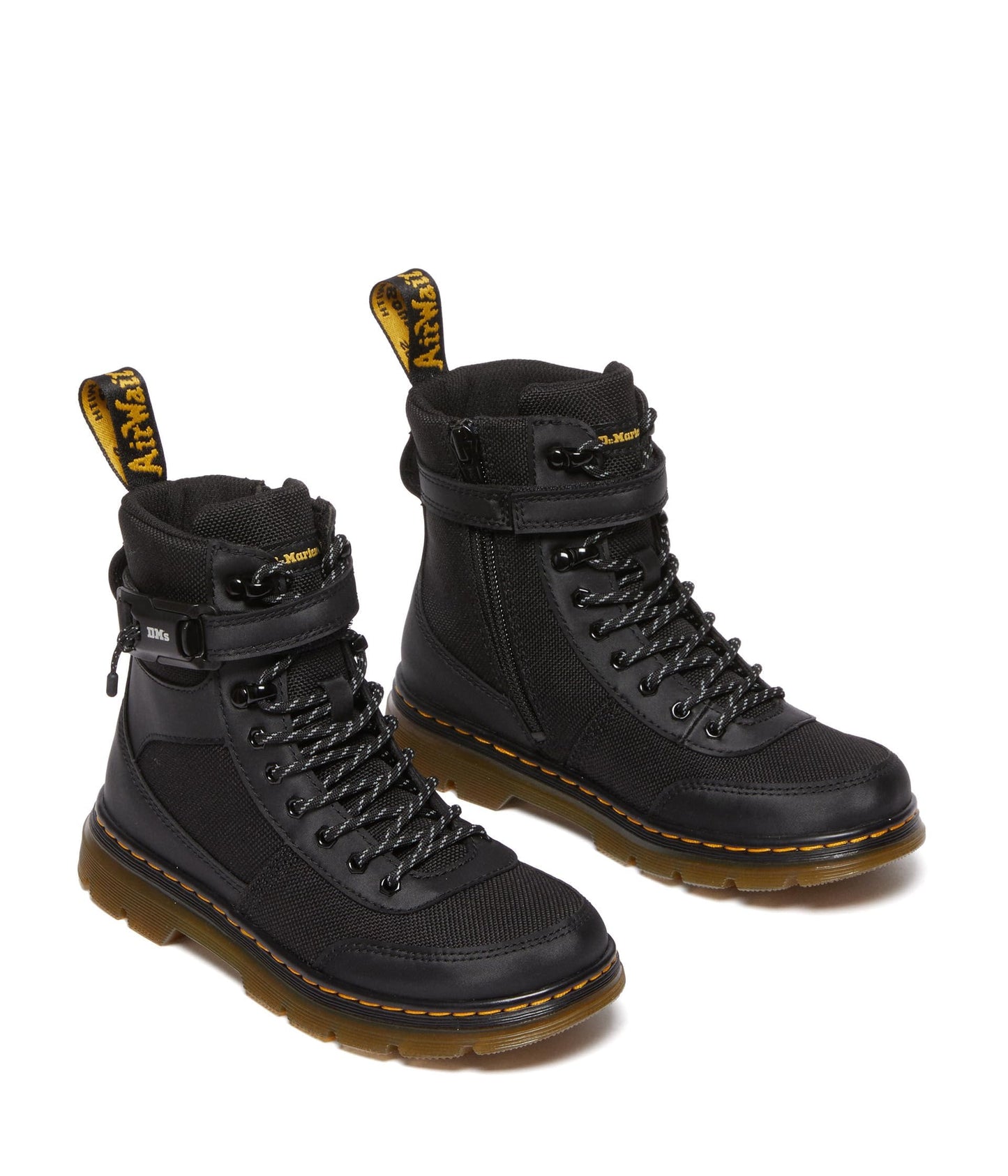 Dr. Martens Kid's Collection Combs Tech (Little Kid/Big Kid) - Boots for Men - Padded Tongue - Synthetic Upper Black 13 UK (US 1 Little Kid) M
