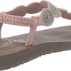 Skechers Women's Meditation - Stars & Sparkle - Circular Rhinestone Slingback Thong, Light Pink, 7