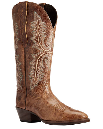 ARIAT Women's Heritage Elastic Calf Western Boot Round Toe Black 6 M US