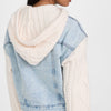 [BLANKNYC] Womens Hooded Denim With Sleeve Detail Jacket, Blooming, Medium US