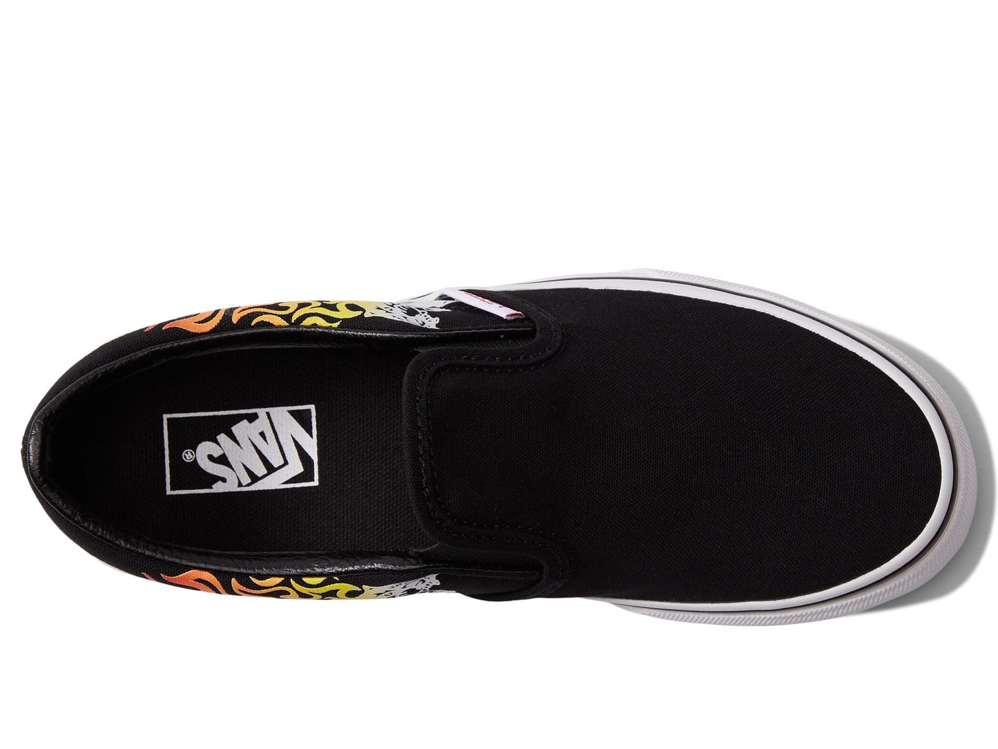 Vans Boy's Classic Slip-On (Little Kid) Ferocious Flame Racing Red/Black 11 Little Kid M