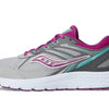 Saucony Cohesion 14 Lace to Toe Running Shoe, Grey/Magenta/Turq, 1.5 US Unisex Big Kid