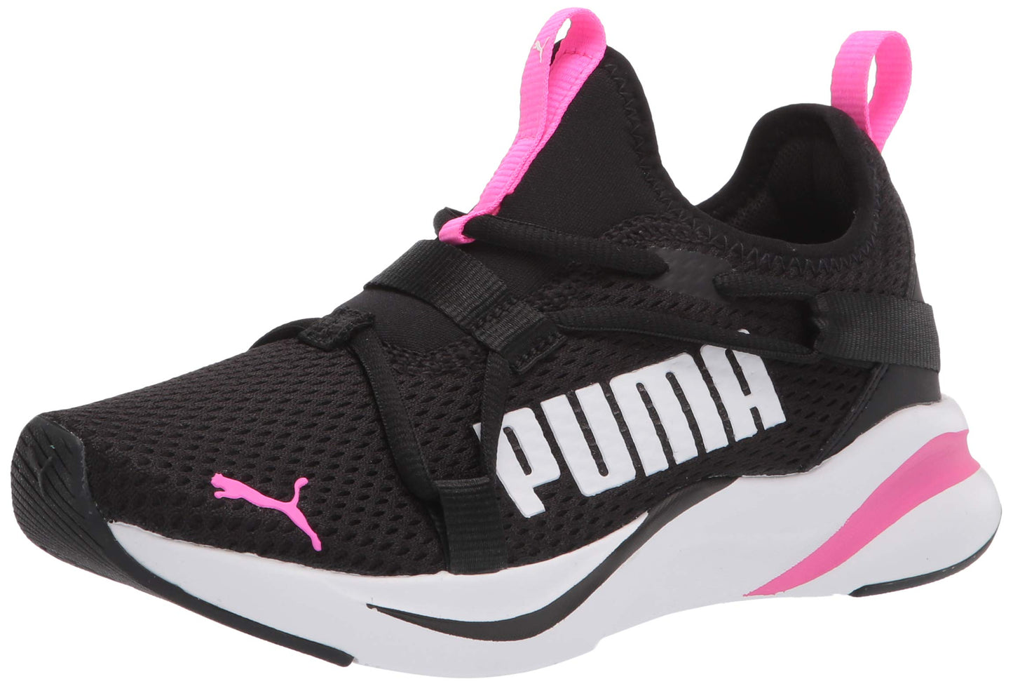 PUMA Softride Rift Slip-On Jr Girls' Youth Sneaker 4.5 M US Big Kid Black-Bright Pink-White