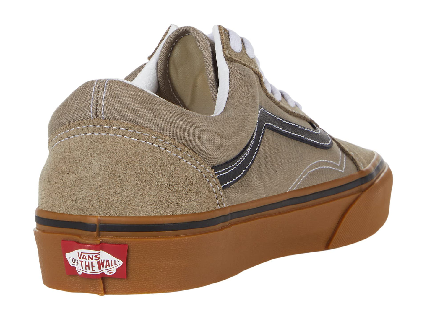 Vans Men's Old Skool Sneaker, (Gum) Timber Wolf/Black, Size 5.5