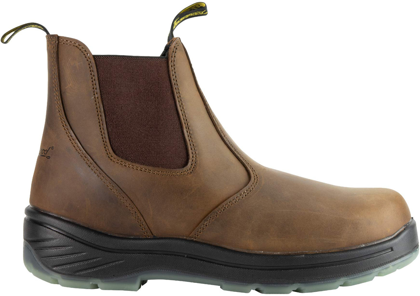 Thorogood Thoro-Flex 6” Slip On Work Boots for Men - Premium Leather with Comfort Footbed, Slip-Resistant Outsole, and Scuff-Free Translucent Bottom; EH Rated, Black/Trail Crazyhorse - 12 M US