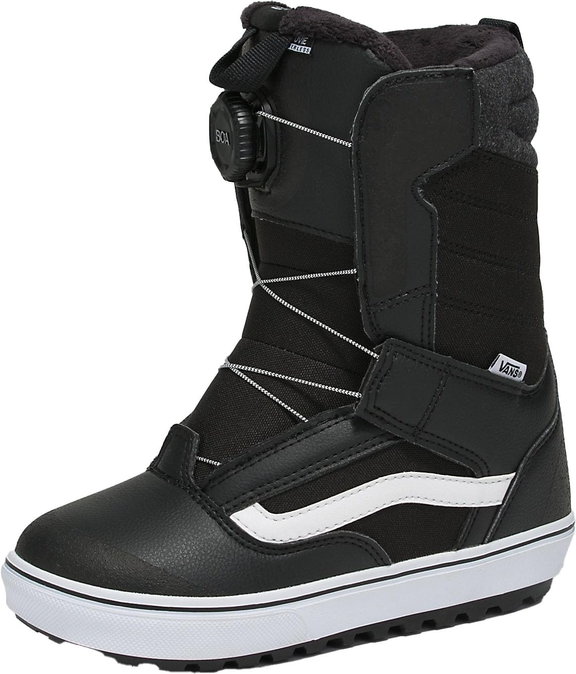 Vans Youth Juvie Linerless Snowboard Boots (Black/White, 5)
