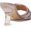 Stuart Weitzman Ruche 75 Slide Heels for Women - Shimmery Textile Upper with Slip-on Style, Festive Wear Comfortable Heels Poudre 9.5 B