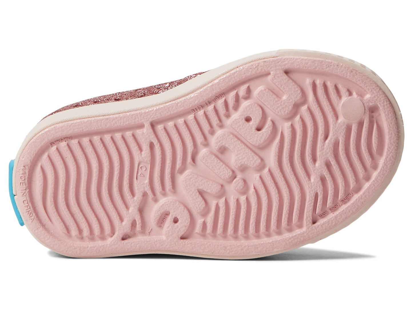 Native Shoes Girl's Jefferson Bling Glitter (Little Kid) Rose Pink Bling/Dust Pink 12 Little Kid M