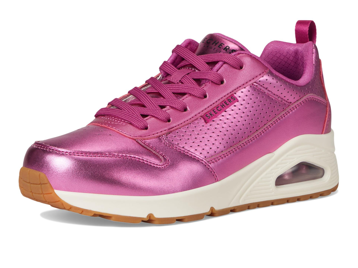 Skechers Womens Uno - Metallixs, Magenta, 7.5 Medium