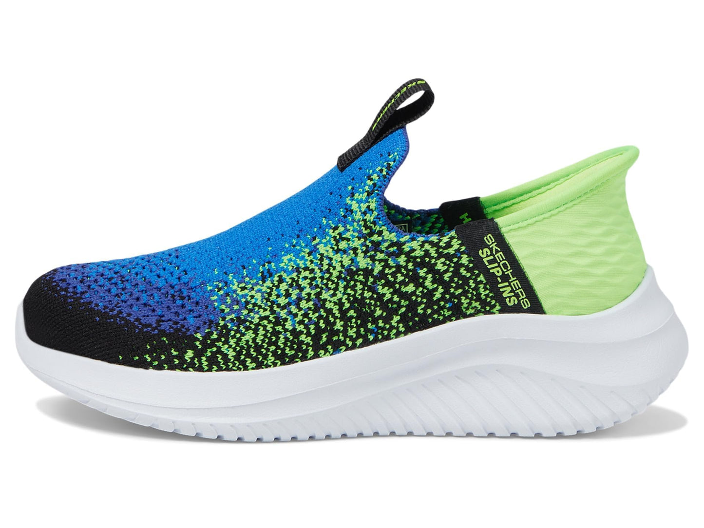Skechers Kids Boys Ultra Flex 3.0 Sneaker, Black/Blue/Lime, 13, Little Kid