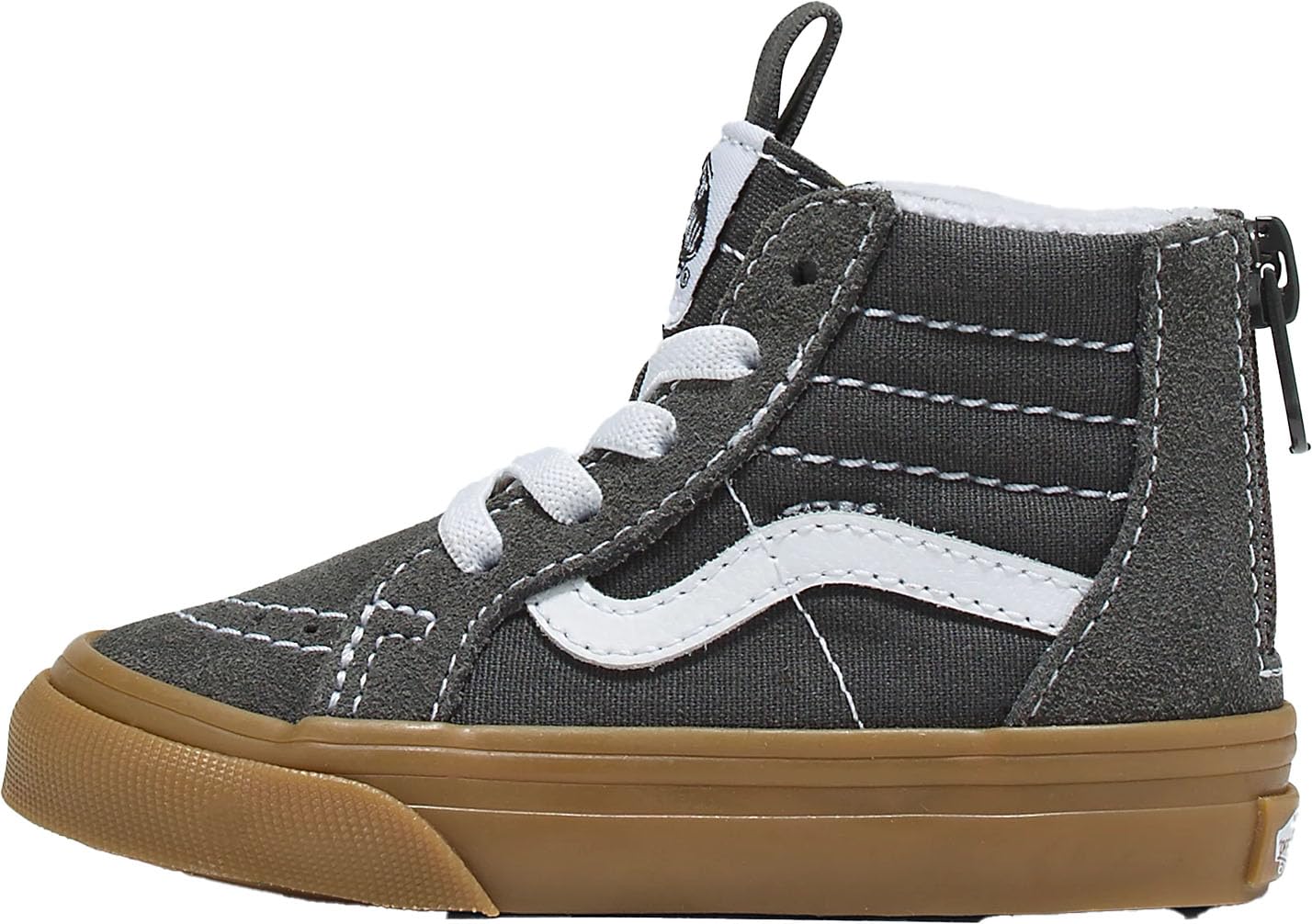 Vans - Toddlers Sk8-Hi Zip Shoes, Color Gum Grey/True White, Size: 6 M US Toddler