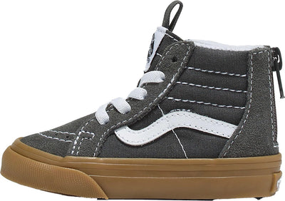 Vans - Toddlers Sk8-Hi Zip Shoes, Color Gum Grey/True White, Size: 6 M US Toddler