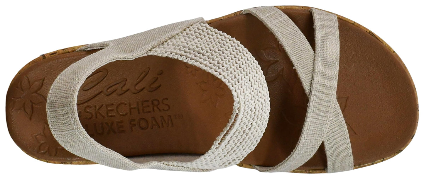 Skechers womens Beverlee - High Tea Wedge Sandal , natural , 12 M US