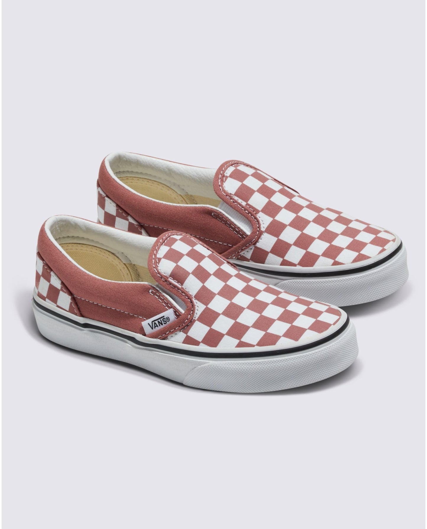 Vans Kids Unisex Classic Slip-On (Little Kid) Color Theory Checkerboard Withered Rose 3 Little Kid M