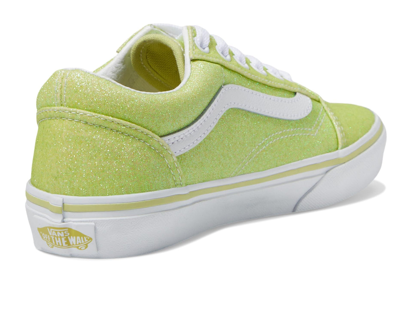 Vans Men's Kid Old Skool™ (Little Kid), Glitter Lime Sherbet, 2 Medium