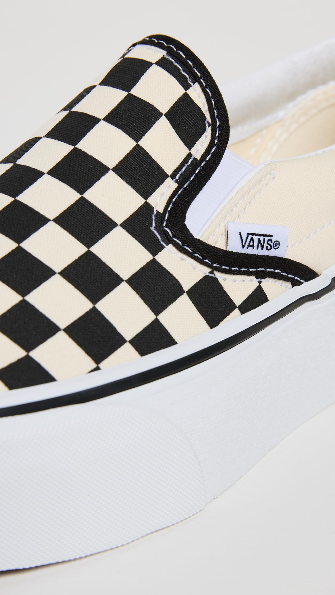 Vans UA Classic Slip-On Stackform Sneakers, CheckerboardBlack/White, 6 US Women/4.5 US Men