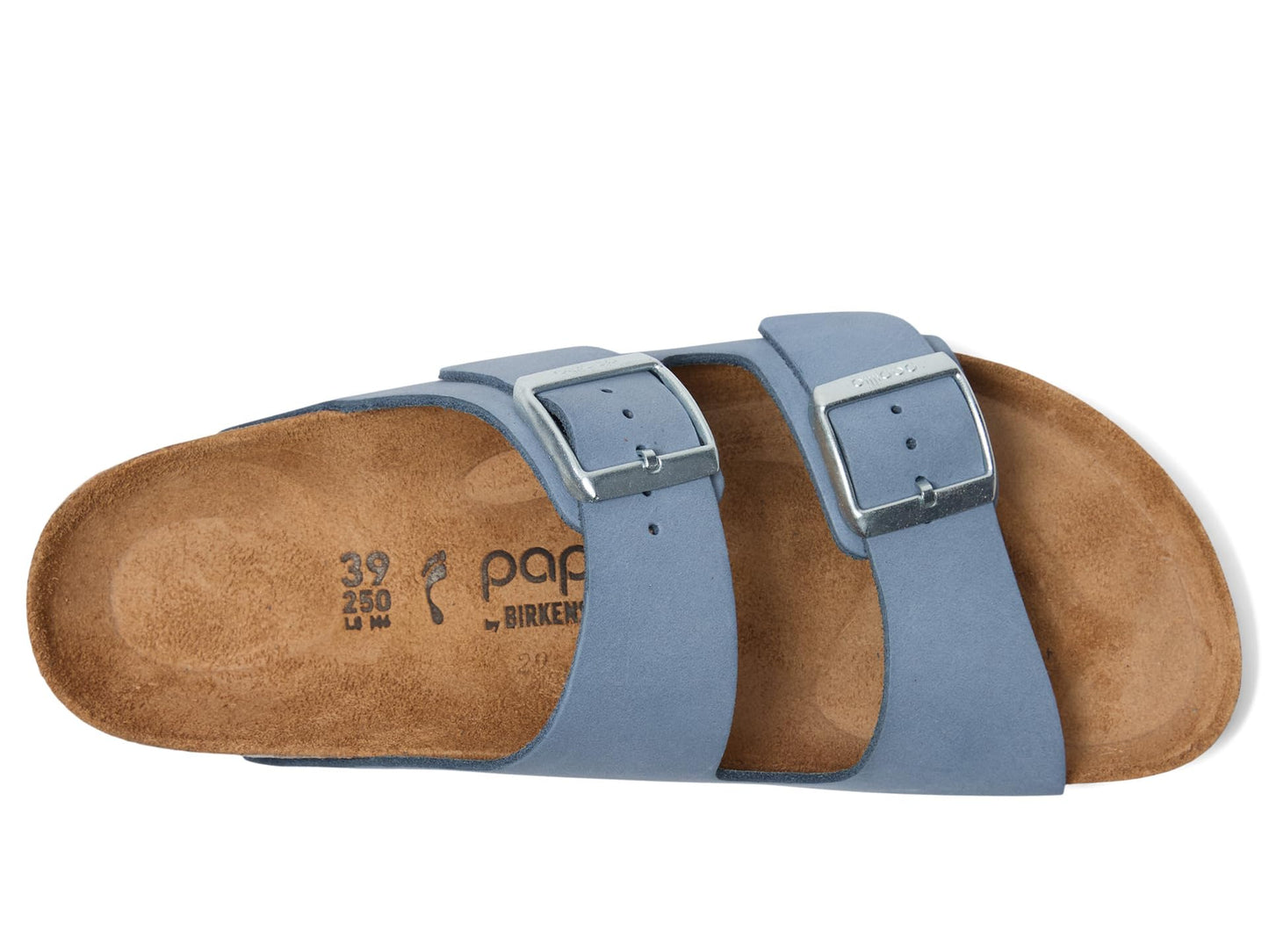 Birkenstock, Women, Papillio by Birkenstock Arizona Platform Sandal - Nubuck, Stone Blue, 6-6.5, Narrow