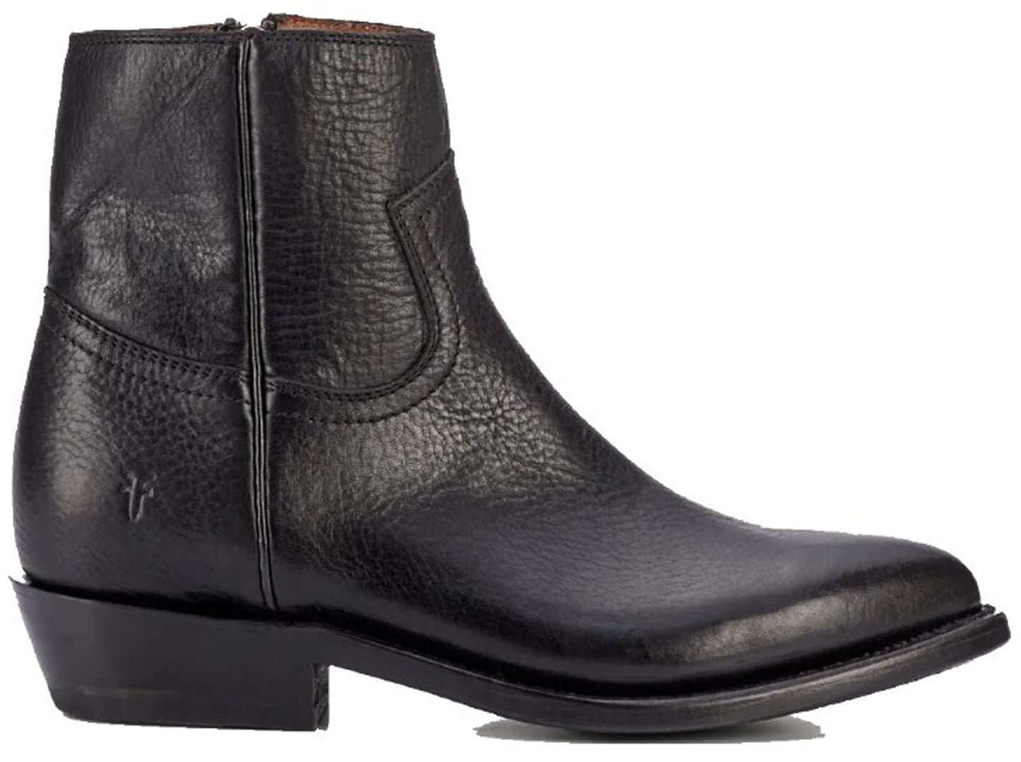 Frye Billy Inside Zip Booties for Women Crafted from Antiqued Pull-Up Leather with Wellington Stitchwork and Piping, Brass Hardware, and Inside Zipper – 5 ¾” Shaft Height, Black - 6M