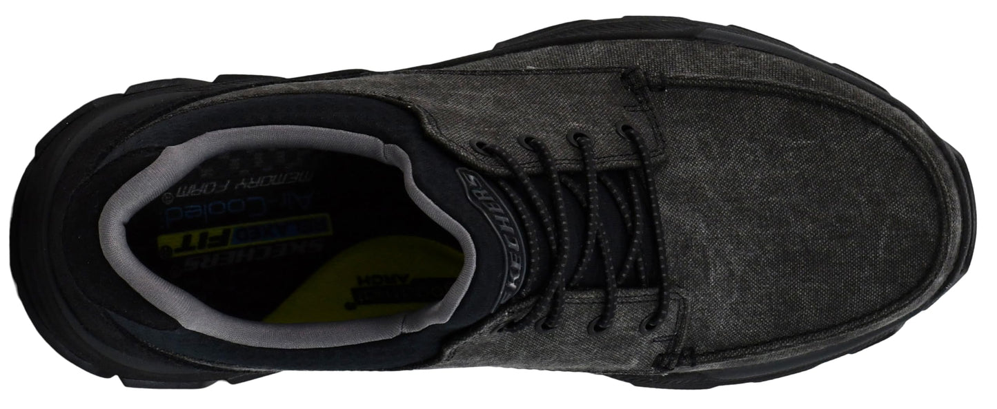 Skechers Men's Respected- Loleto Shoes, Black/Black, 12 M